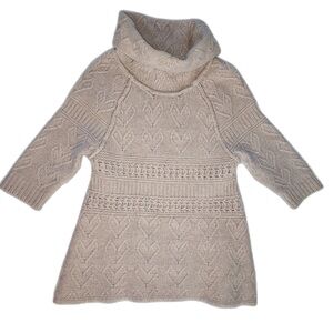 Cozy Beige Sweater With Hearts